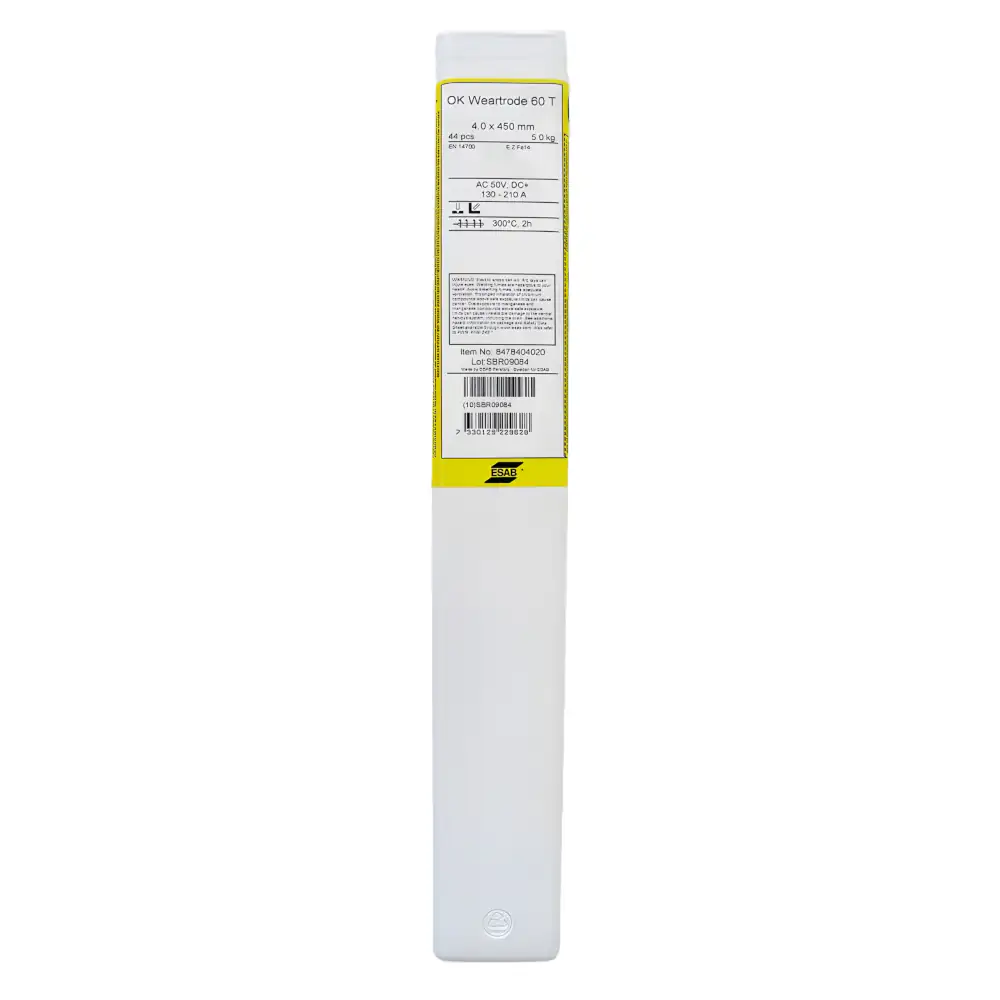 Elektroda do napawania ESAB OK Weartrode 60 T (E Z Fe2) fi 4.0mm 450mm o wysokiej odporności na ścieranie.