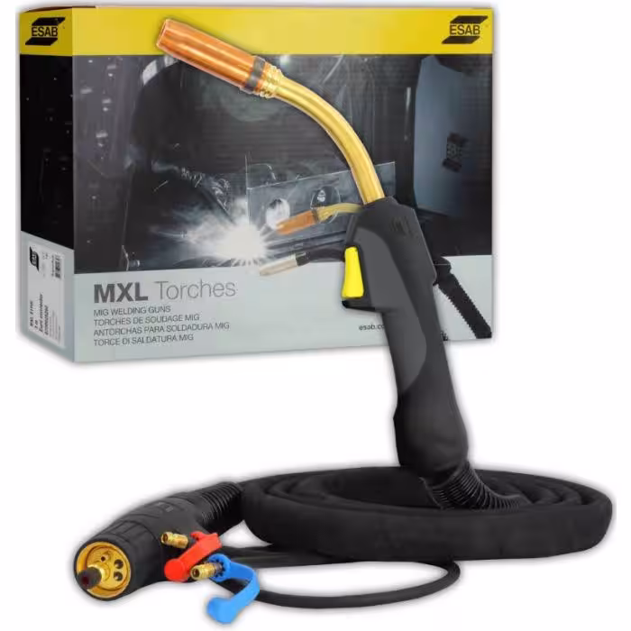 Uchwyt Welding torch ESAB MXL 511 /5m EURO złącze EURO ze stykami sprężynowymi chłodzony cieczą. do spawania półautomatycznego MIG/MAG