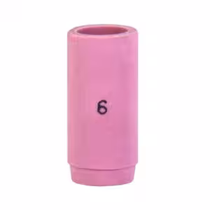 Różowa dysza ceramiczna nr 6 SPARTUS NW13N10 do uchwytu TIG 9 i 20, średnica wewnętrzna 9,5 mm, długość 30 mm.
