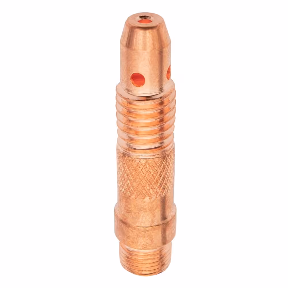 Gniazdo tulejki zaciskowej 2.4 mm SPARTUS NW10N32 do uchwytu TIG 17 18 26 o długości 47 mm łącznik mosiężny.