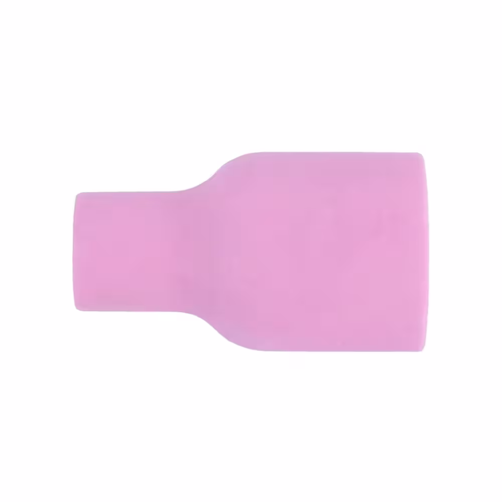 Długa różowa dysza ceramiczna nr 5 SPARTUS NW53N59L do soczewki gazowej TIG 9/20, średnica 8,0 mm, długość 35 mm.