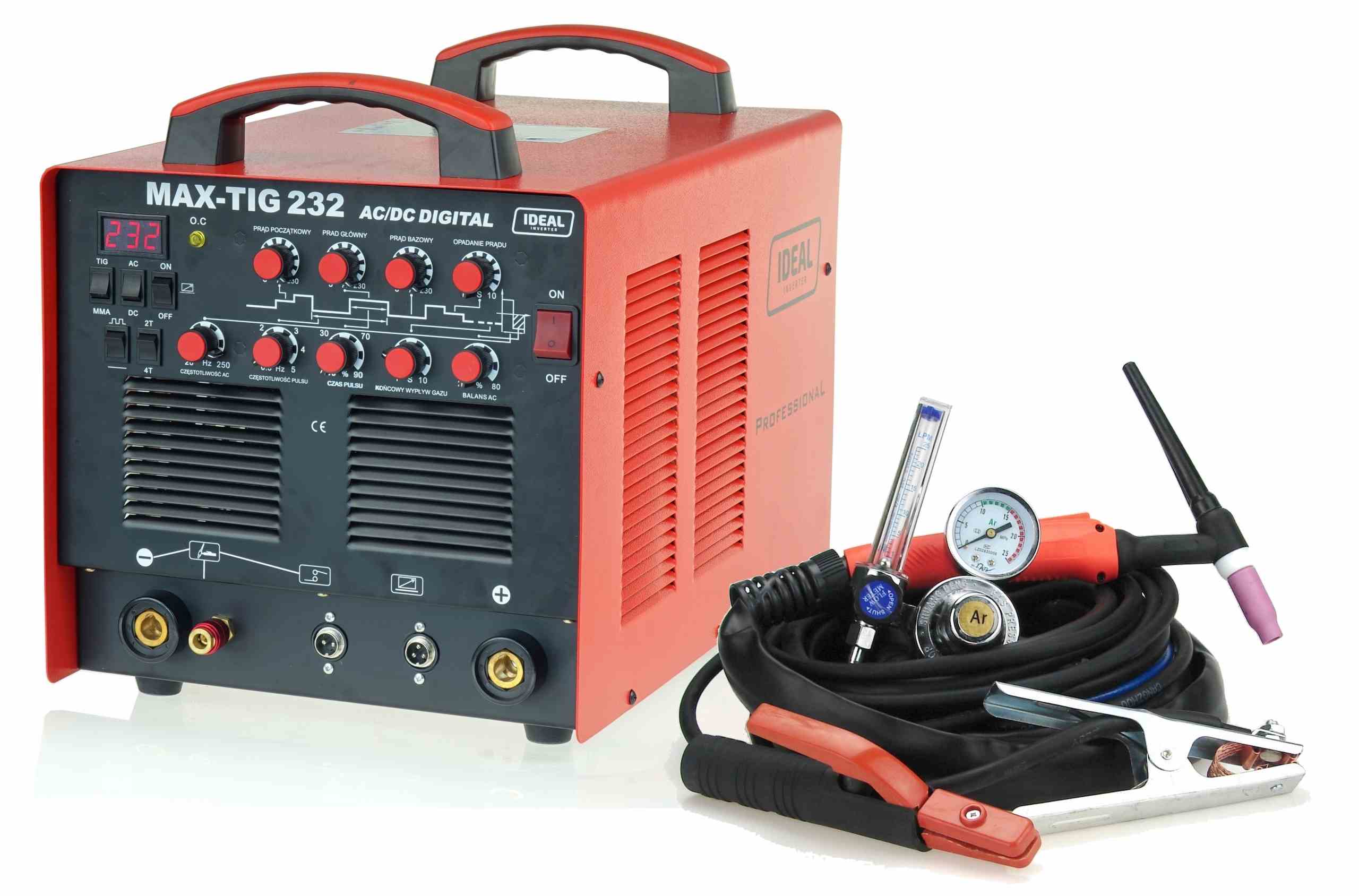 SPAWARKA INWERTOROWA INWERTER IDEAL MAX-TIG 232 AC/DC DIGITAL + reduktor