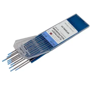 Uniwersalna elektroda wolframowa WL20 niebieska o średnicy 2,4 mm do spawania TIG stali nierdzewnej i aluminium prądem AC/DC.