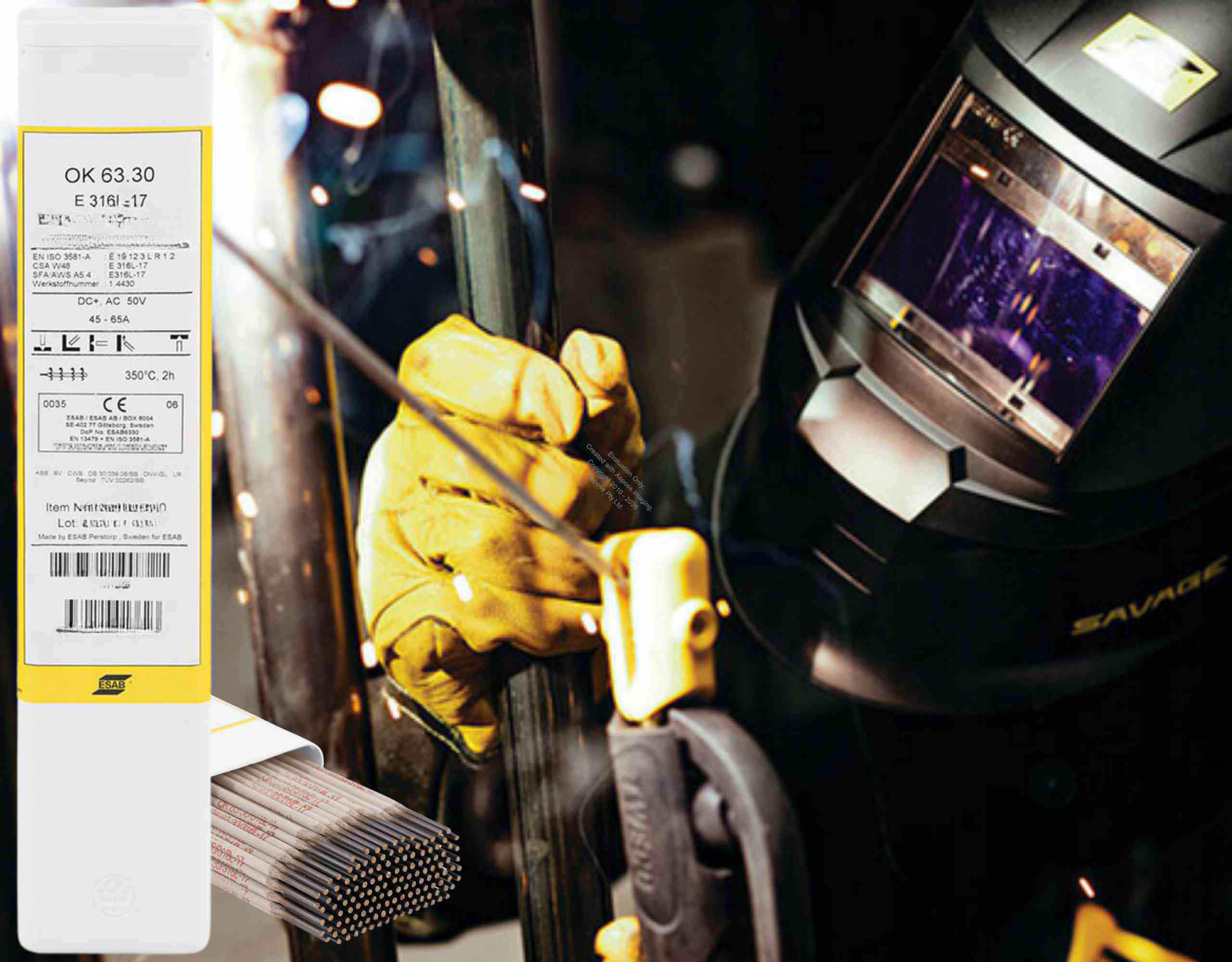 Elektroda rutylowo-kwaśna nierdzewna OK 63.30 (E316L-17) śr. 2.5x300mm 1.7kg ESAB 6330252030 - obrazek 6