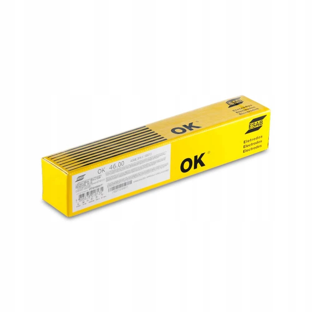 Elektroda rutylowa ESAB OK 46.00 fi 4.0mm 350mm do spawania stali niestopowej, opakowanie 5.4kg.