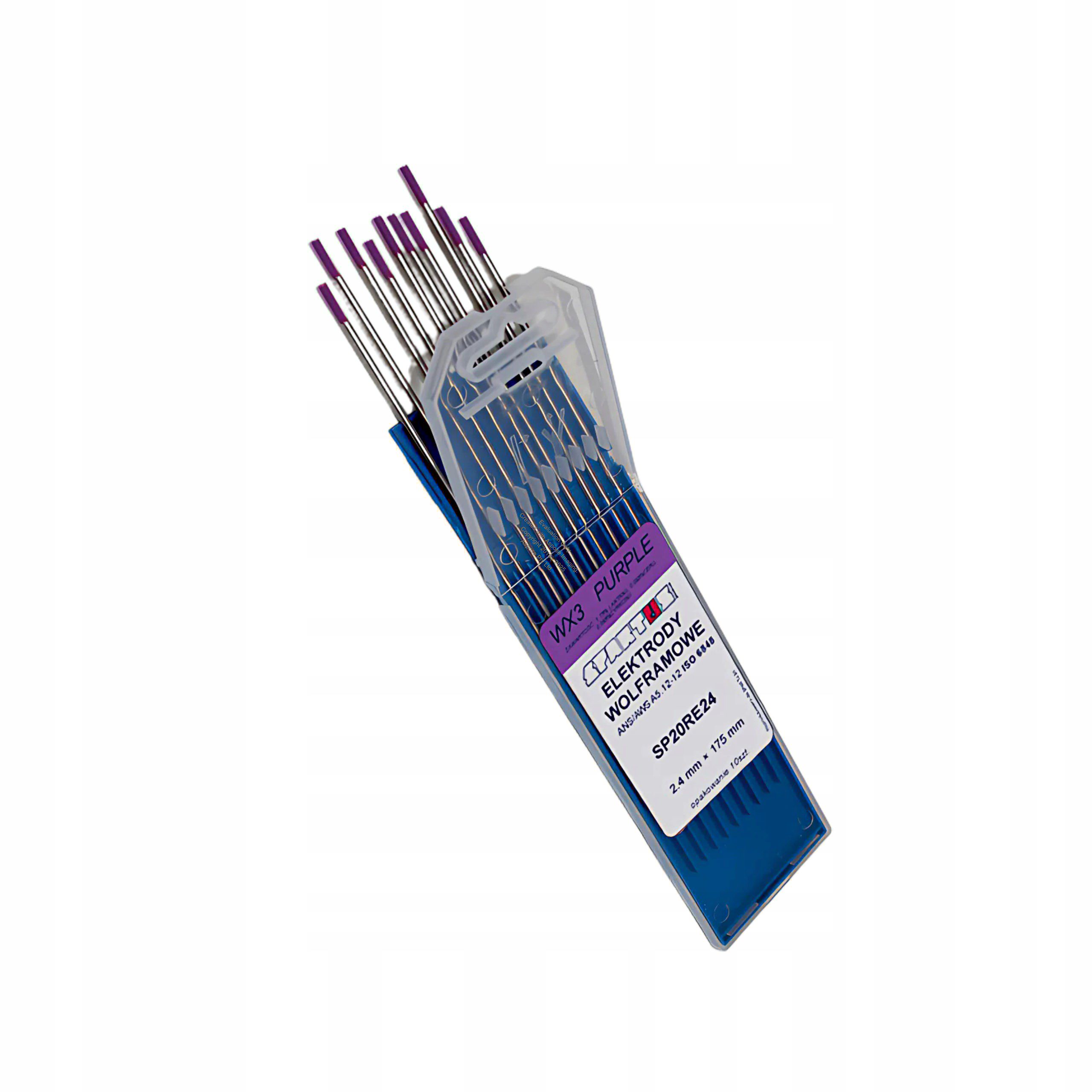 Elektroda wolframowa TIG WX3 fi 2.0mm 175mm purpurowa (E3 z tlenkami ziem rzadkich) SPARTUS opakowanie 10 szt. / SP20RE20 - obrazek 2