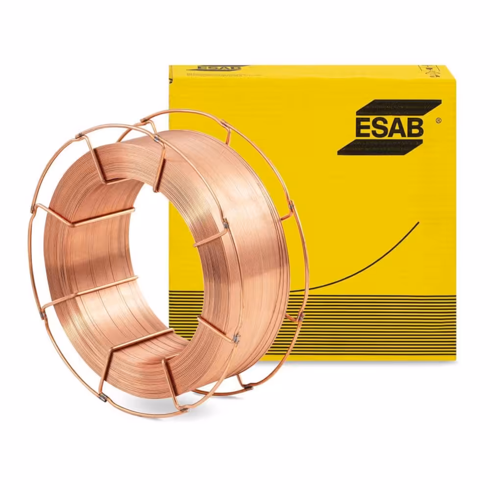 Drut spawalniczy MIG MAG ESAB OK Autrod 12.51 o średnicy 1.2 mm, szpula 18 kg, miedziowany drut SG2 G3Si1, kod produktu 1251127710.