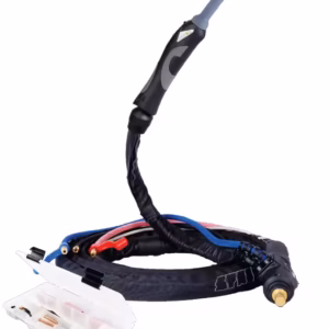 Profesjonalny uchwyt spawalniczy TIG SPARTUS ProFlex 20/24W chłodzony cieczą, o długości 8 metrów, model SPP20F-8-mSRP1B-U-1LIN z elastycznym pakietem przewodów.
