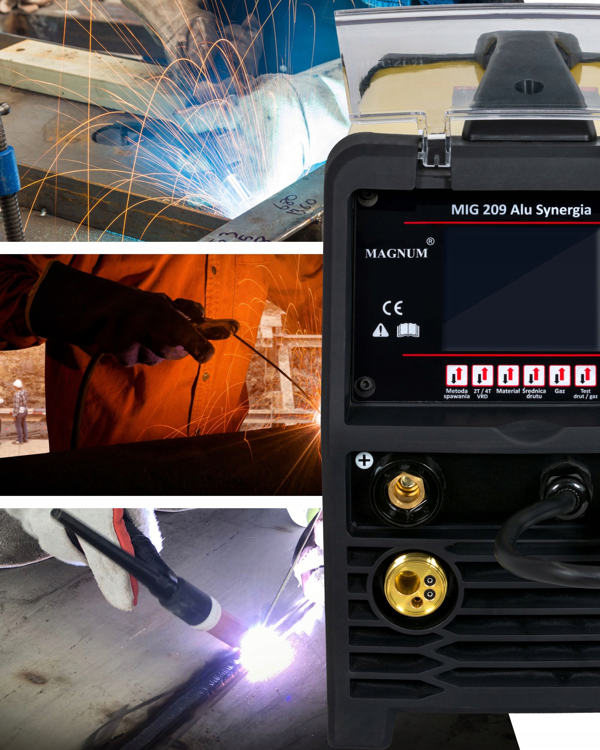 SPAWARKA MIGOMAT 3w1 Magnum MIG 209 ALU SYNERGIA LCD MIG MAG MMA TIG Lift - obrazek 10