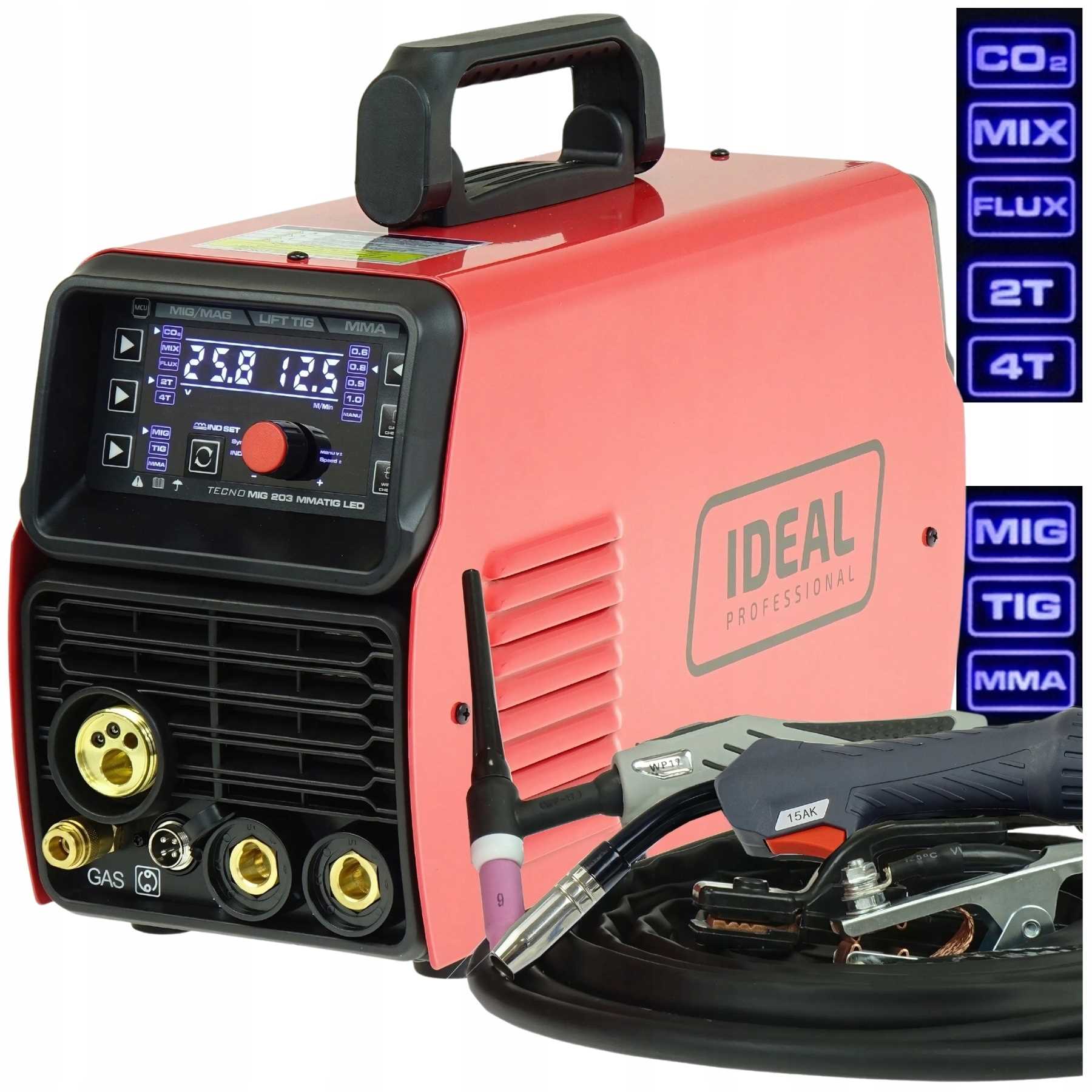Spawarka MIGOMAT 3w1 Ideal Tecnomig 203 Synergia LCD MIG 200 MMA TIG DC - obrazek 2
