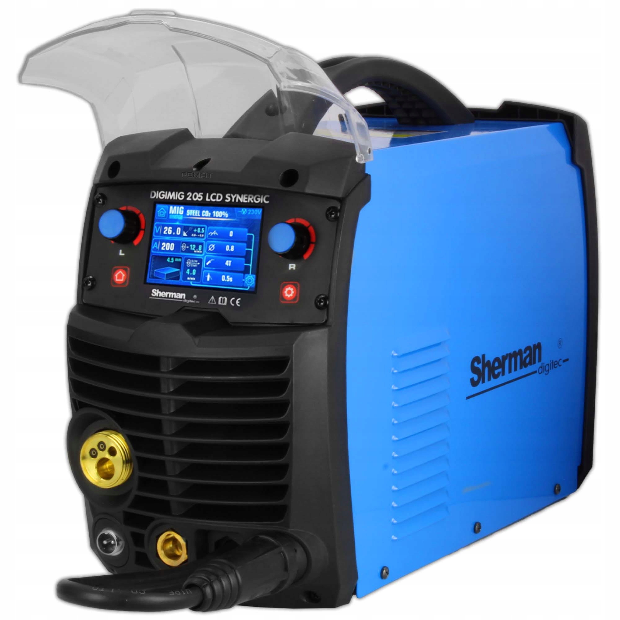 SPAWARKA migomat DIGIMIG 205 LCD SYNERGIC SHERMAN MIG MMA TIG 200A 230V - obrazek 4