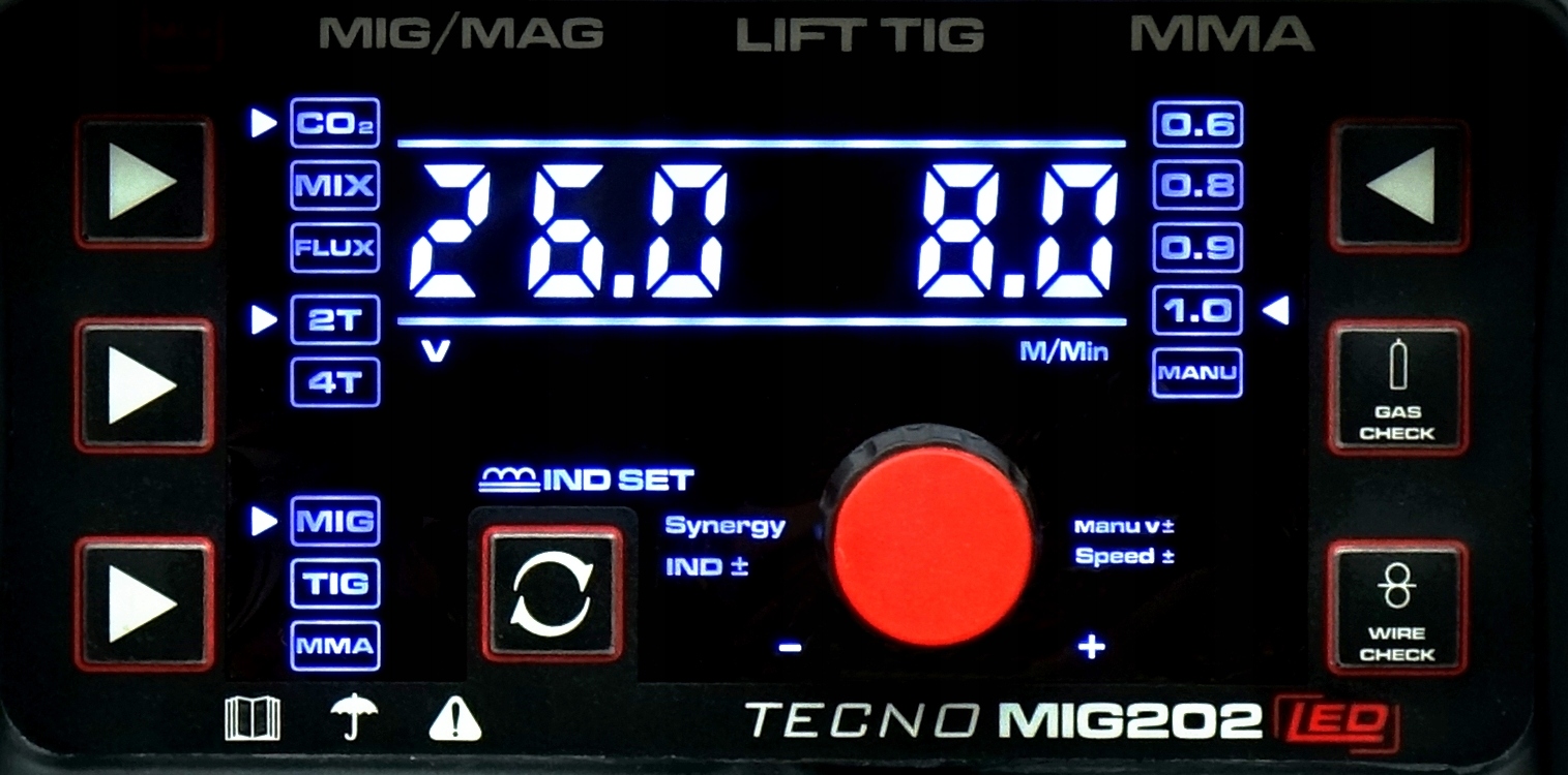 Spawarka MIGOMAT 3w1Ideal TecnoMig 202 Synergia LED MIG MMA TIG FLUX zestaw - obrazek 8