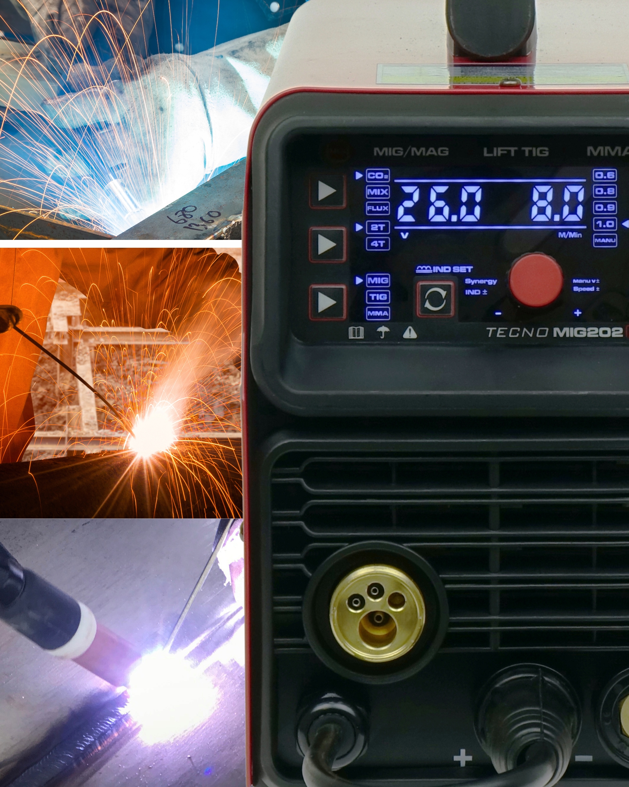Spawarka MIGOMAT 3w1Ideal TecnoMig 202 Synergia LED MIG MMA TIG FLUX zestaw - obrazek 8