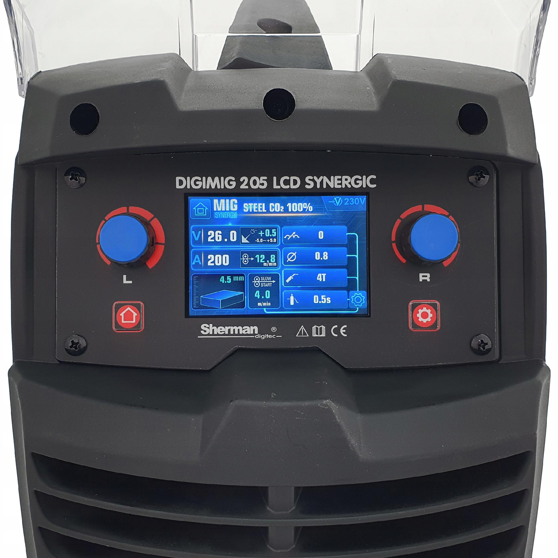 SPAWARKA migomat DIGIMIG 205 LCD SYNERGIC SHERMAN MIG MMA TIG 200A 230V - obrazek 9