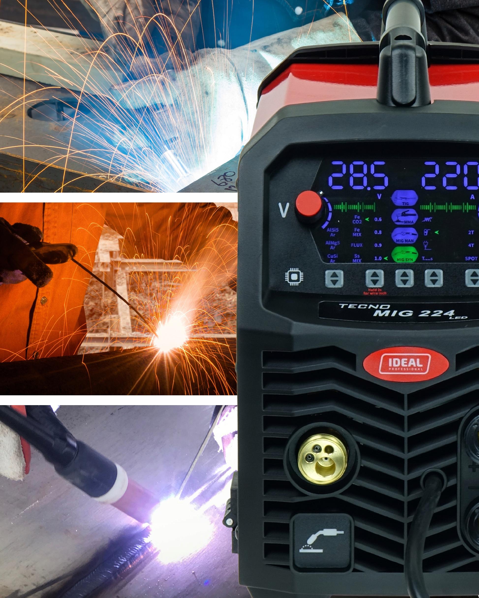 Spawarka MIGOMAT TECNO MIG 224 SYNERGIC LED 4x4 MMA FLUX TIG LIFT 230V 220A - obrazek 14