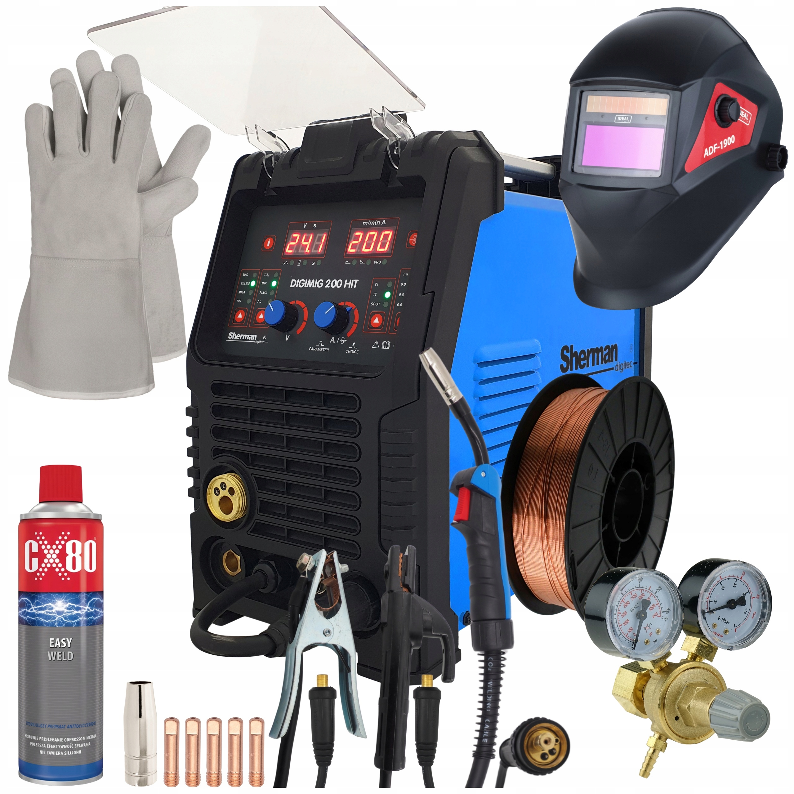 SPAWARKA migomat SHERMAN DIGIMIG 200 HIT SYNERGIA MIG MMA TIG 200A 230V
