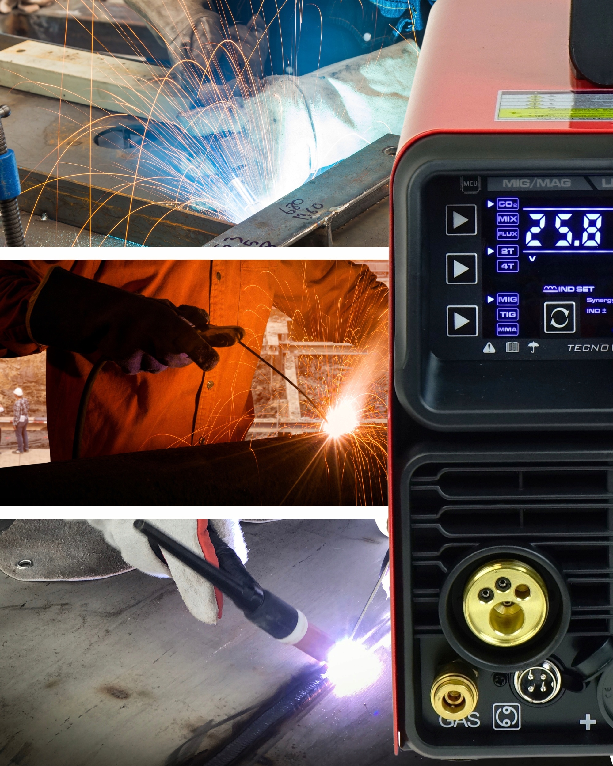 Spawarka MIGOMAT 3w1 Ideal Tecnomig 203 Synergia LCD MIG 200 MMA TIG DC - obrazek 9