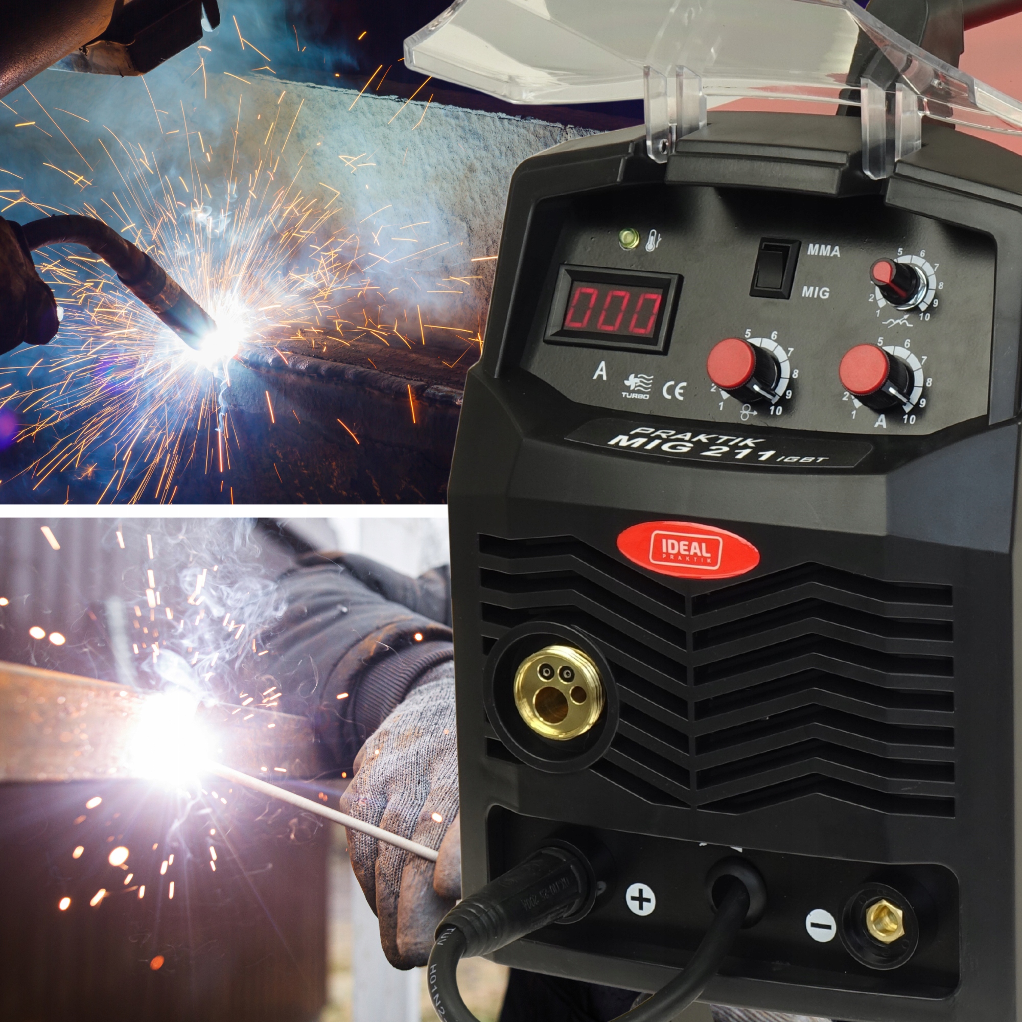 Spawarka Migomat Ideal Praktik MIG 211 MMA Digital 3w1 FLUX Indukcyjność 1szt - obrazek 10