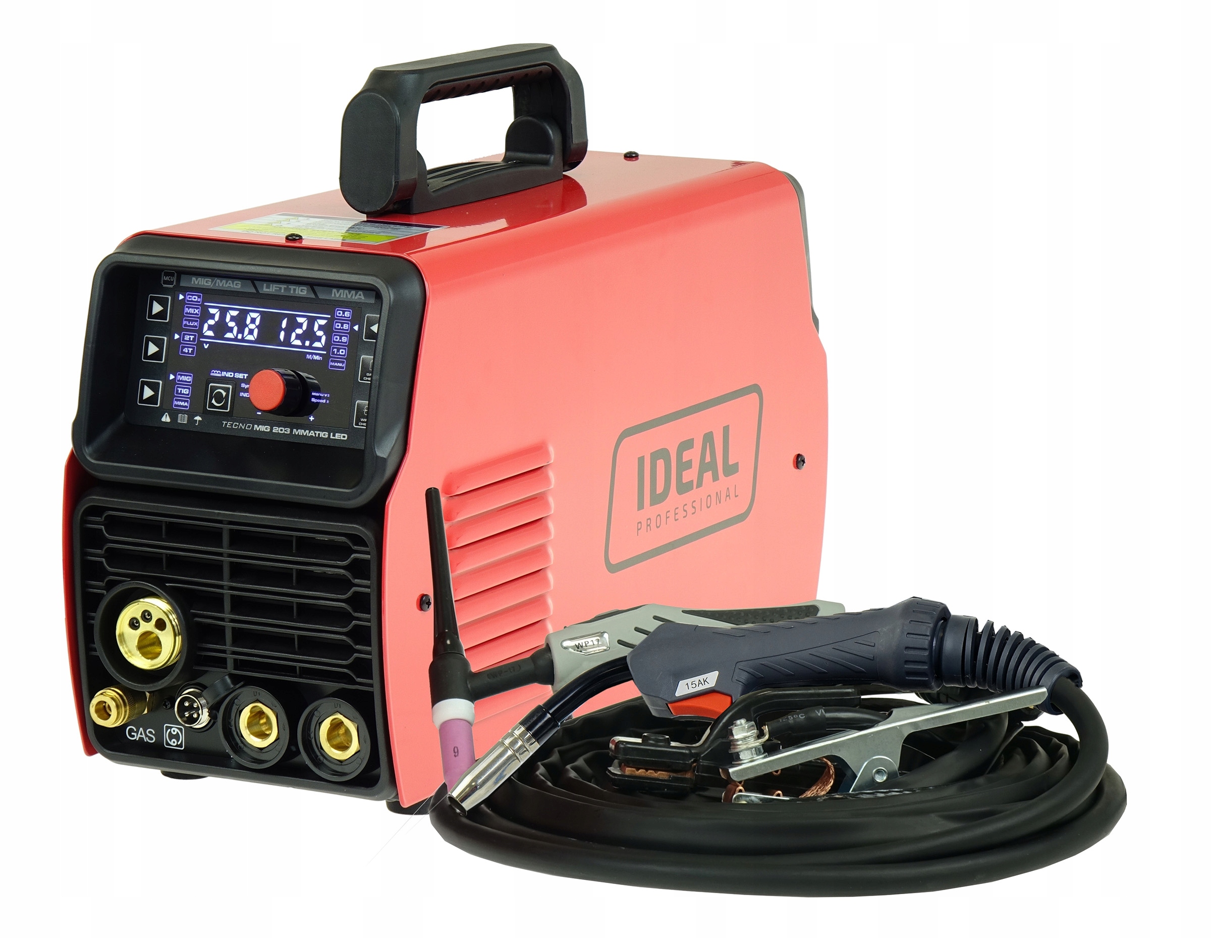 Spawarka MIGOMAT 3w1 Ideal Tecnomig 203 Synergia LCD MIG 200 Amper zestaw - obrazek 9