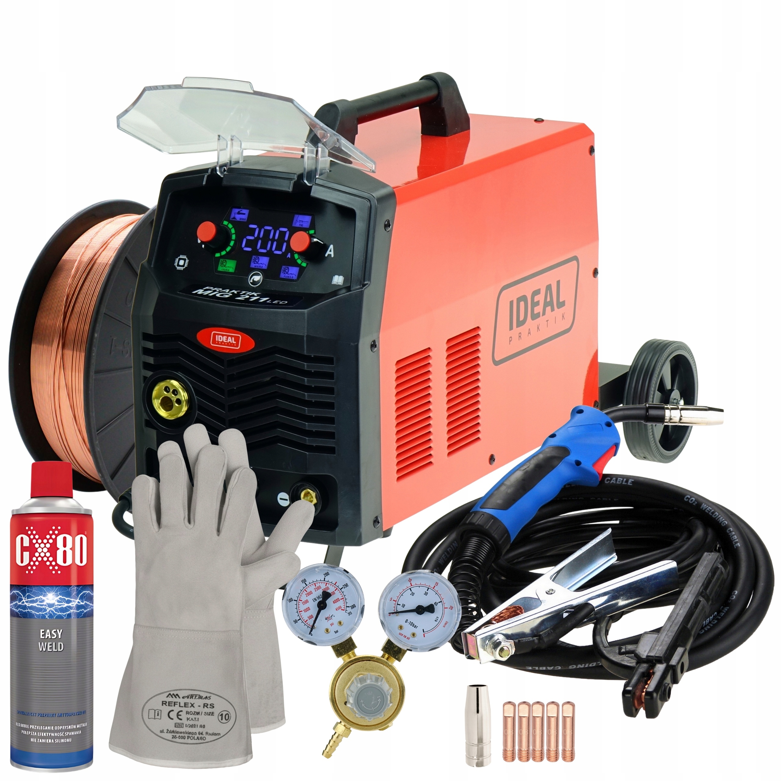 Spawarka MIGOMAT 3w1 Ideal Praktik MIG 211 Synergia LED MIG MMA TIG DC