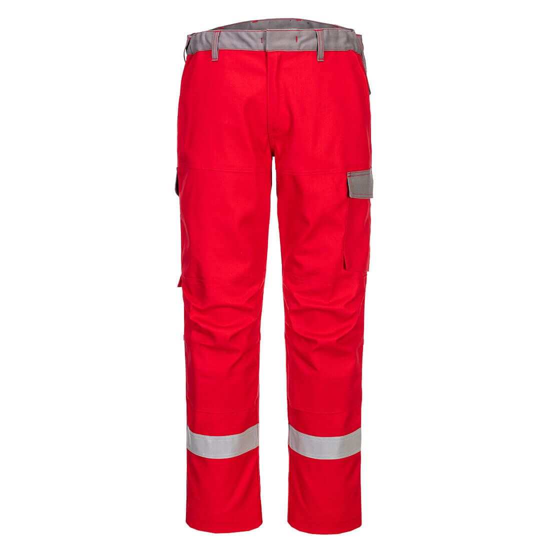 Spodnie dwukolorowe trudnopalne Bizflame Industry czerwone PORTWEST 42