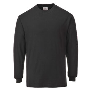 T-shirt z długimi rękawami trudnopalny czarny PORTWEST L