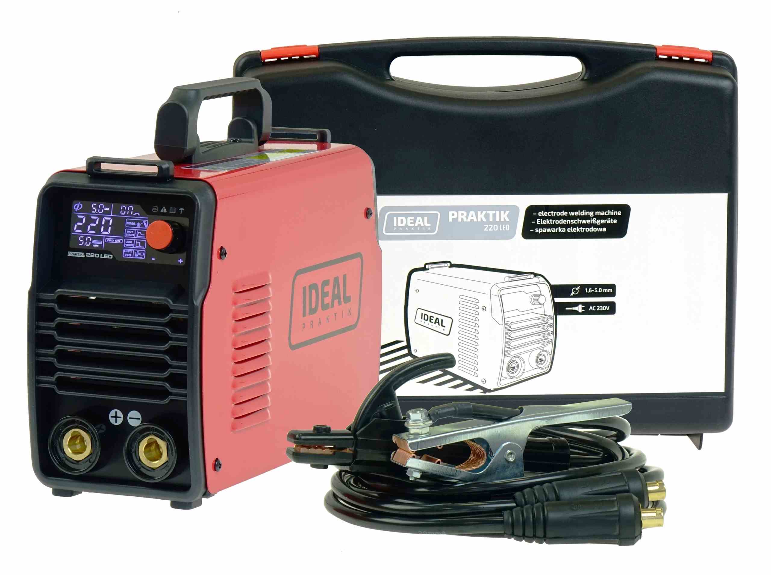 Spawarka Inwertorowa 2w1 MMA PRAKTIK 220 LED SYNERGY DC Elektroda Otulona