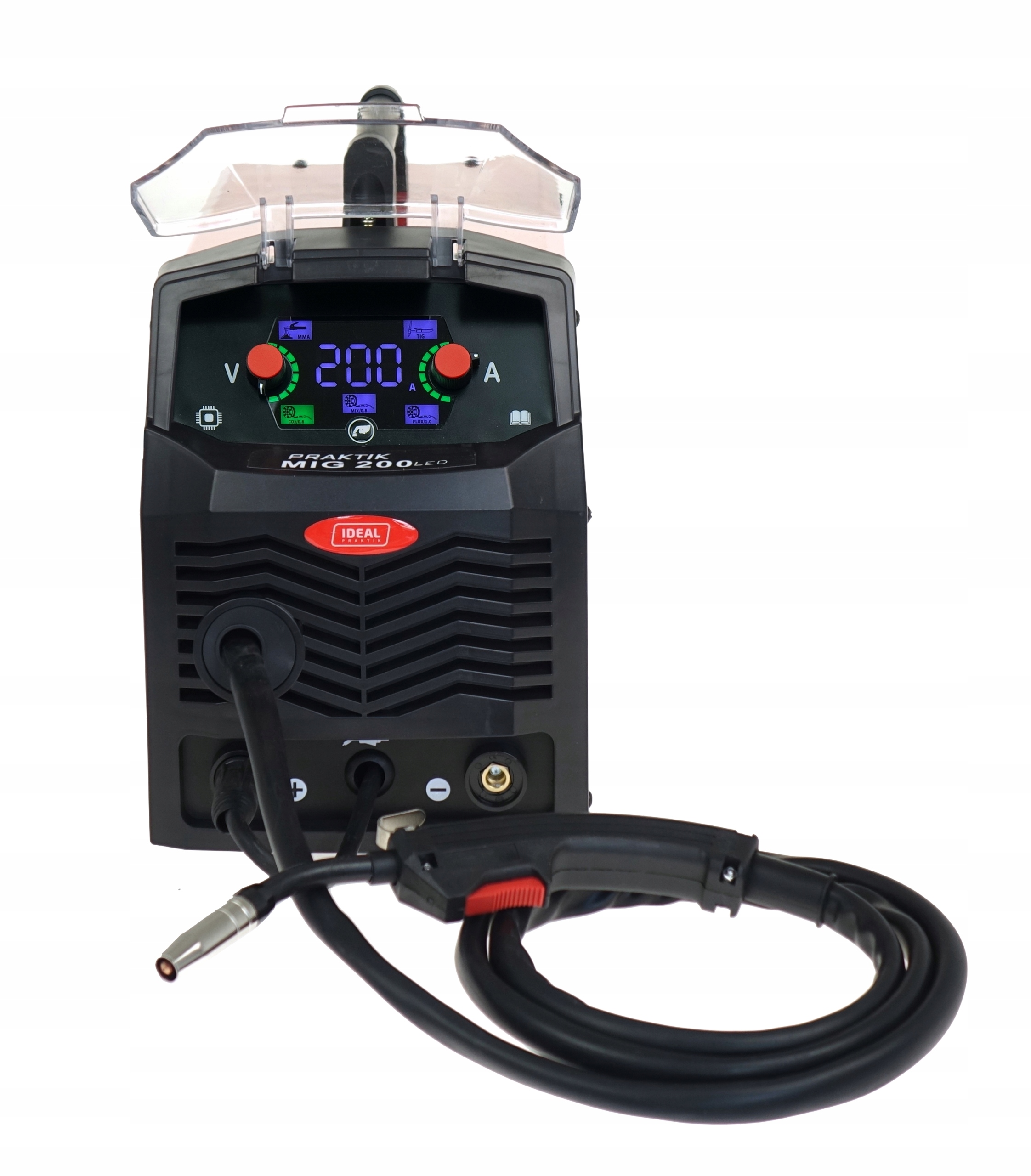 SPAWARKA migomat PRAKTIK MIG 200 SYNERGIC LED TIG LIFT FLUX MIG/MAG MMA - obrazek 4