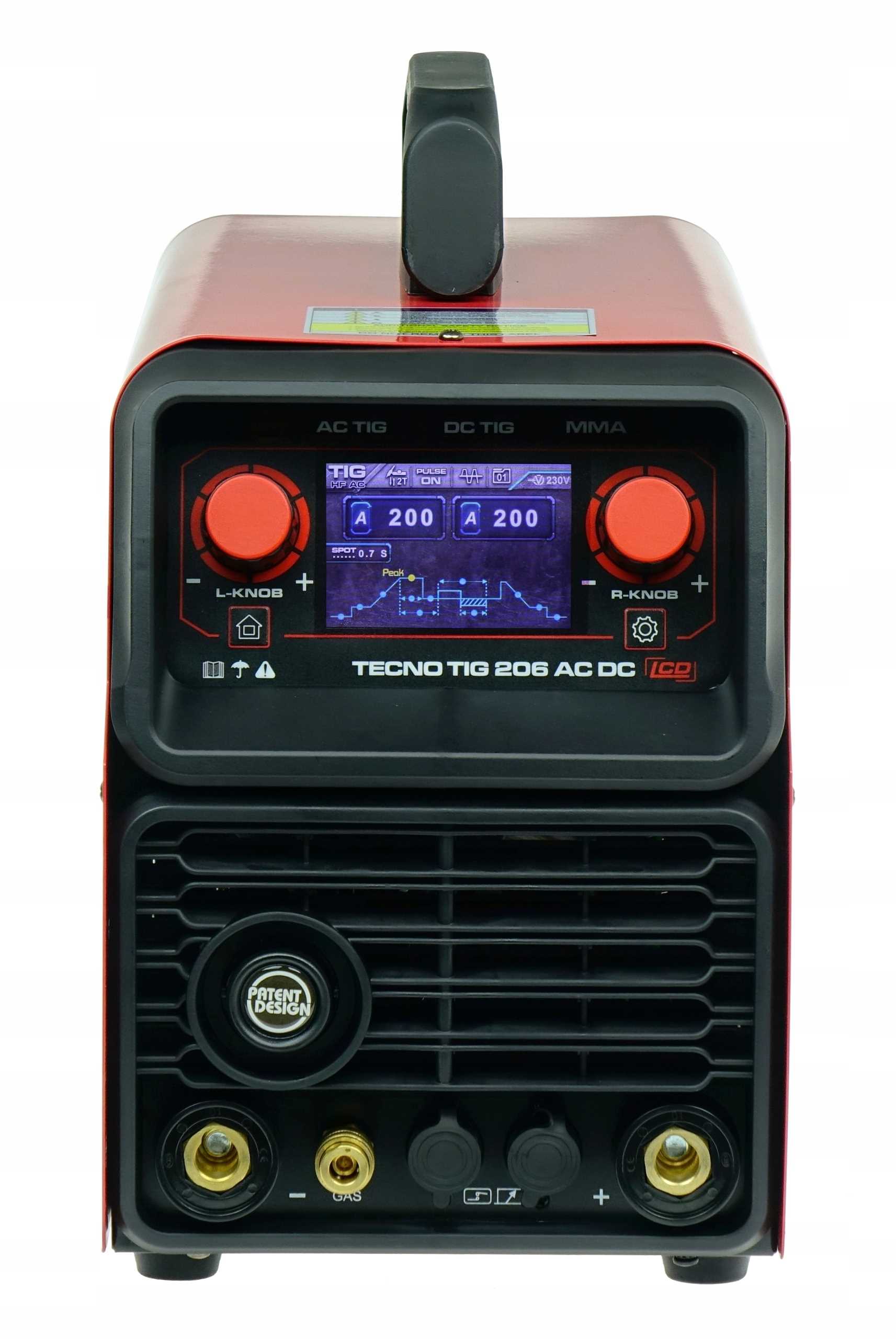 Spawarka INWERTOROWA TIG IDEAL TECNOTIG206 AC/DC PULSE LCD HF MMA 200A 230V - obrazek 3