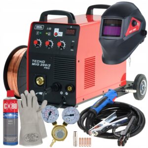 Spawarka MIGOMAT 2w1 Ideal Tecno Mig 200/2 PRO 230/400V MIG/MAG MMA FLUX zestaw + przyłbica