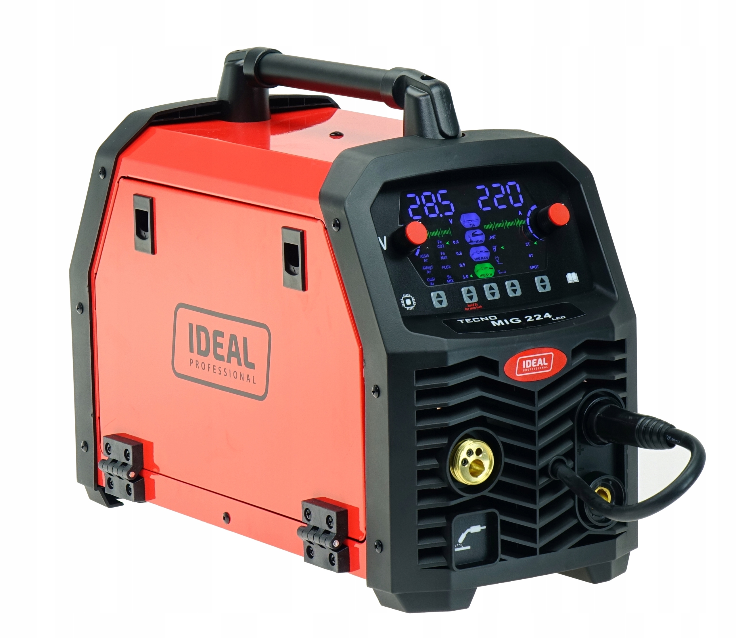Spawarka MIGOMAT TECNO MIG 224 SYNERGIC LED 4x4 MMA FLUX TIG LIFT 230V 220A - obrazek 9