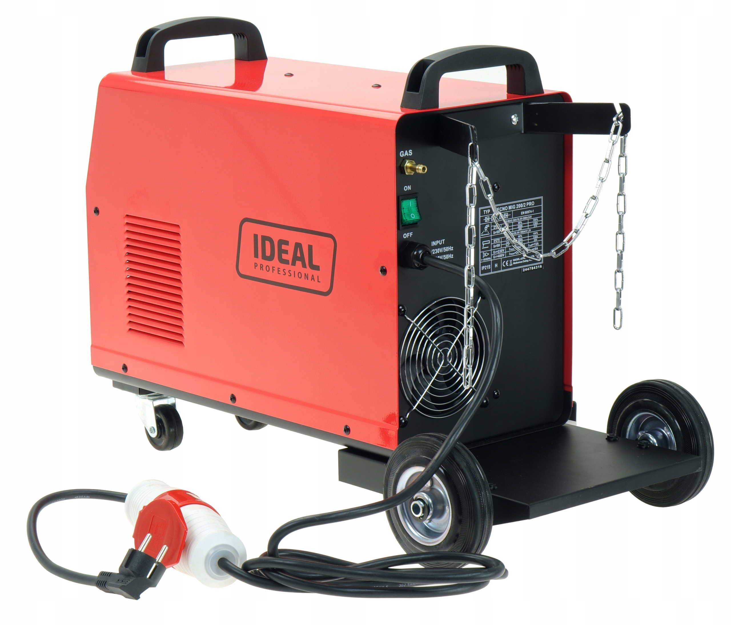Spawarka MIGOMAT 2w1 Ideal Tecno Mig 200/2 PRO 230/400V MIG/MAG MMA FLUX zestaw + przyłbica - obrazek 8
