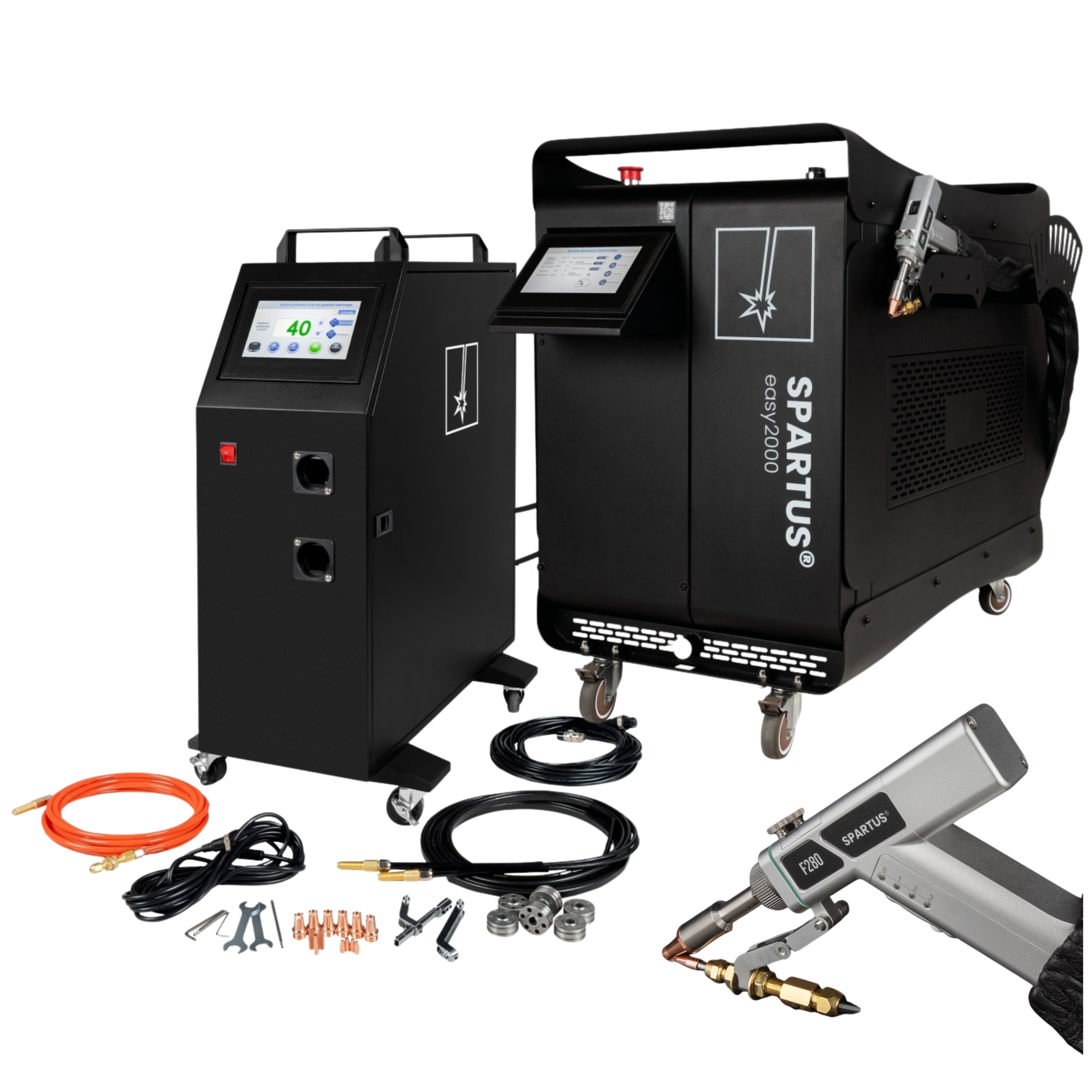 Spawarka laserowa SPARTUS Easy 2000 z podwójnym podajnikiem drutu - głowica laserowa