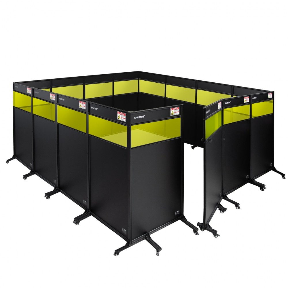 Zabudowa stanowiska laserowego 4460x4400 SPARTUS PROTECT z podglądem BHP