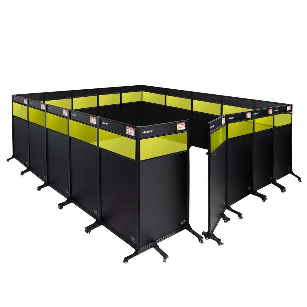 Zabudowa stanowiska laserowego 5560x5500 SPARTUS PROTECT z wizjerami ochronnymi