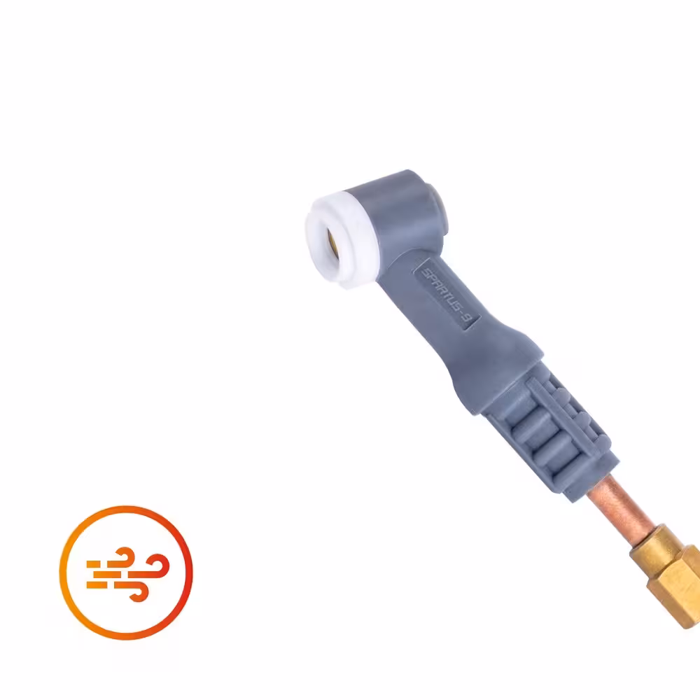 Korpus palnika spawalniczego TIG typu SP9 chłodzony gazem o długości 51mm.
