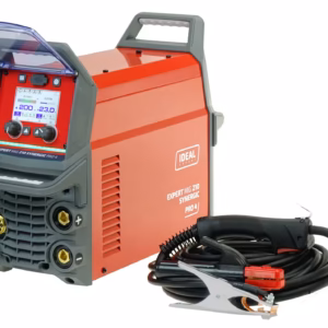Wielofunkcyjna spawarka inwertorowa EXPERT MIG 210 SYNERGIC Pro4 LCD z 4-calowym wyświetlaczem, uchwytem MIG 15 i przewodami
