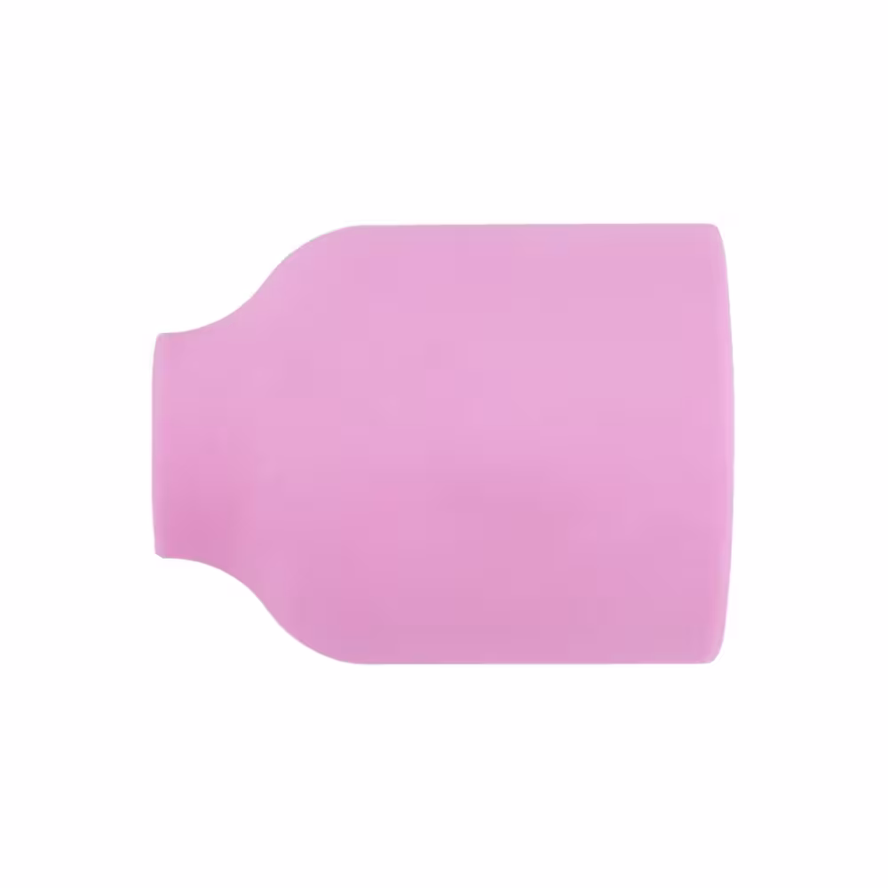 Różowa dysza ceramiczna nr 4 do soczewki gazowej TIG 9/20, średnica 6,3 mm, długość 25,5 mm.