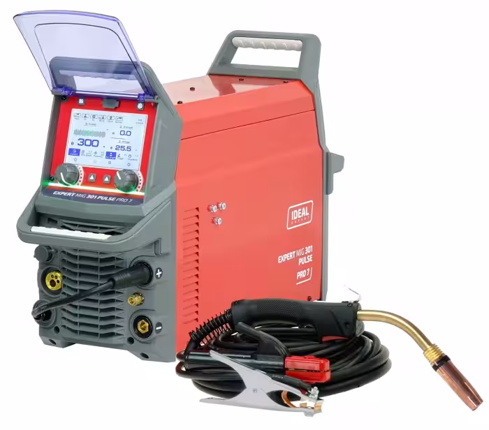 Wielofunkcyjna spawarka inwertorowa EXPERT MULTI 270 PFC PULSE 4in1 Pro7 z ekranem dotykowym 7 cali, uchwytem MIG 24 i TIG 26