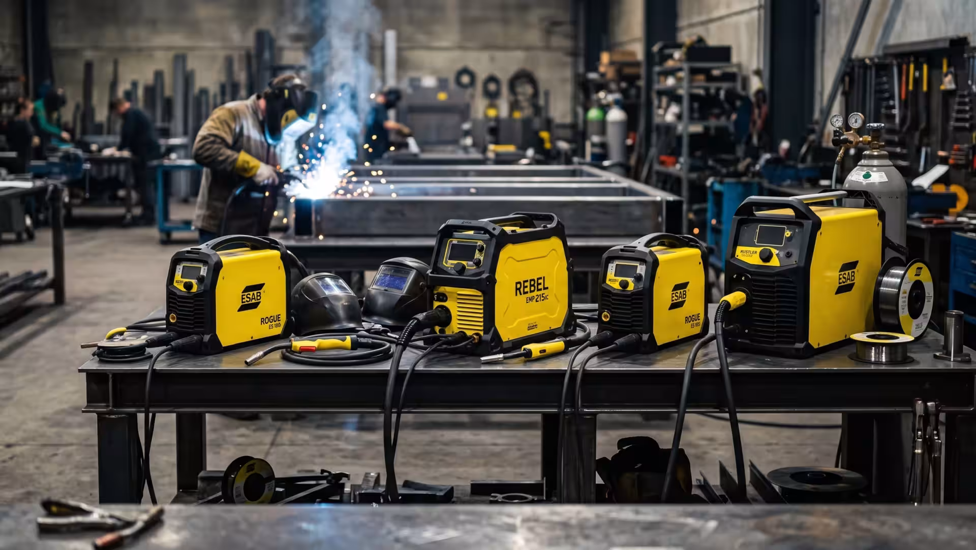 serie spawarek ESAB w warsztacie spawalniczym