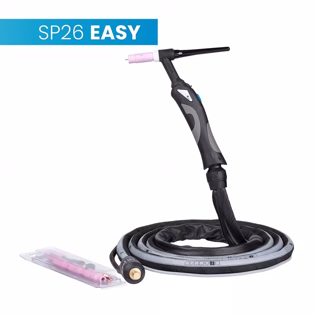 Ergonomiczny uchwyt spawalniczy TIG 26 SPARTUS EasyTIG o długości 4m z pakietem przewodów X i przyłączem SK35.