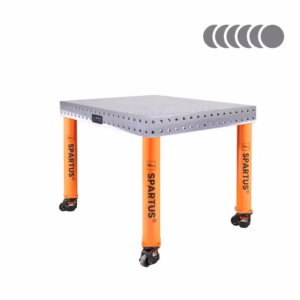 Mobilny stół spawalniczy SPARTUS HERMES 3D 1000x800 z solidnym układem jezdnym.
