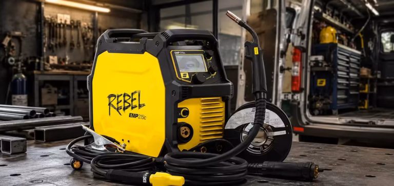 migomat spawarka esab rebel 215ic w warsztacie